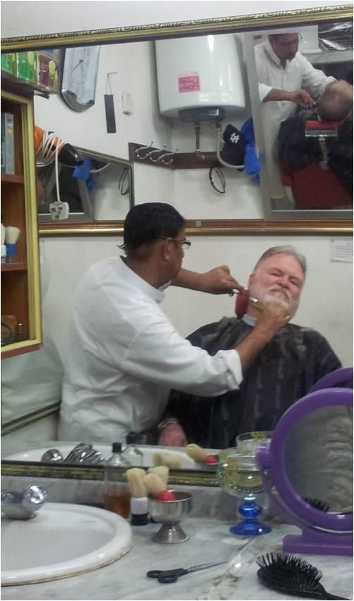 A trim in India