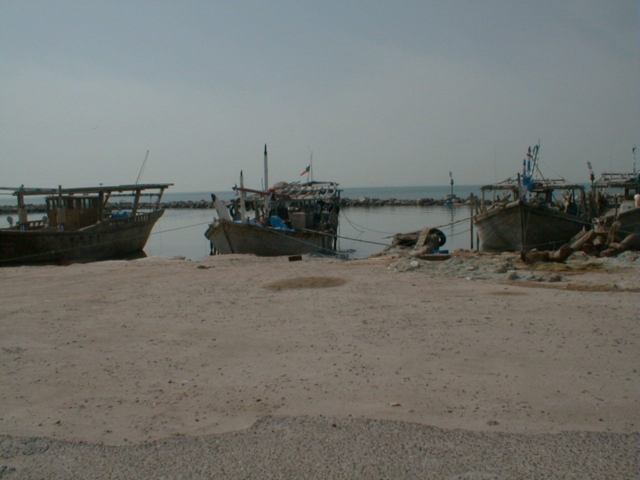 Dhows on the shore