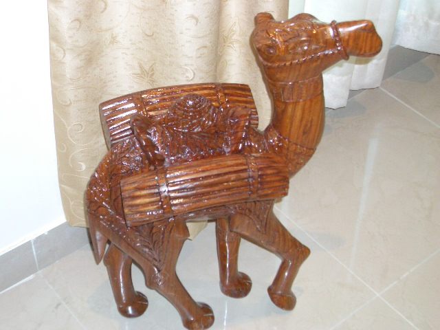 Carved rosewood camel