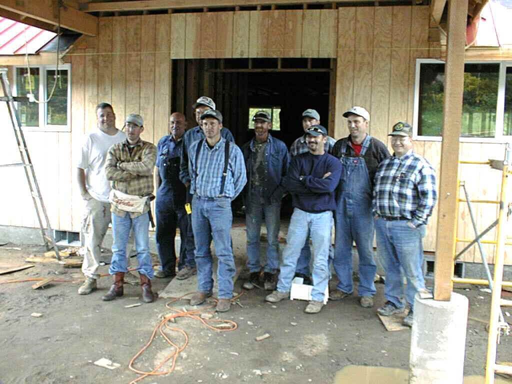The volunteer building crew