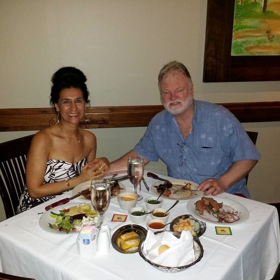 Bobby and his wife Sousan at dinner