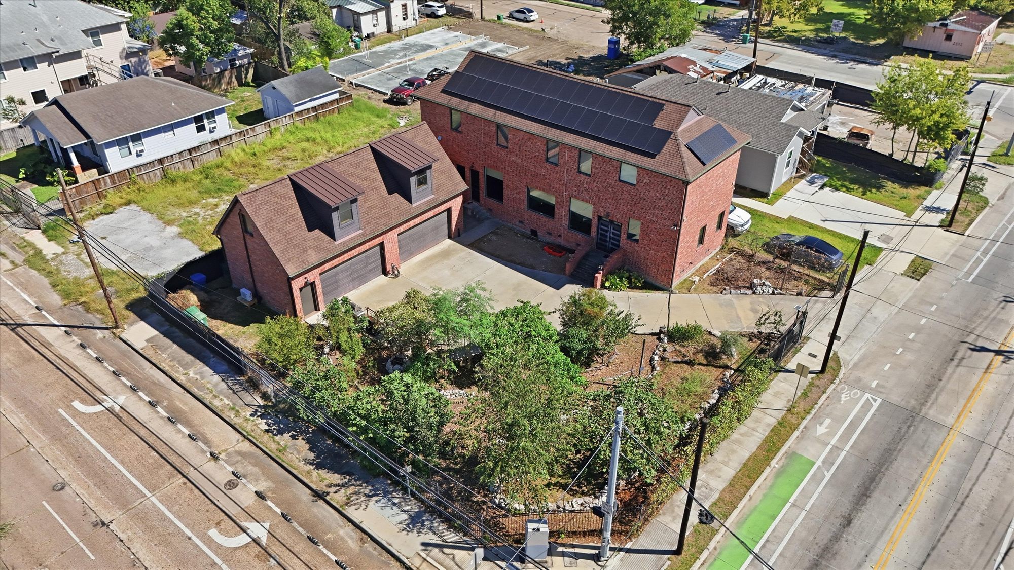 The garden and food forest from above